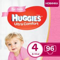 Подгузники Huggies Ultra Comfort 4 Box для девочек (8-14 кг) 96 шт Фото