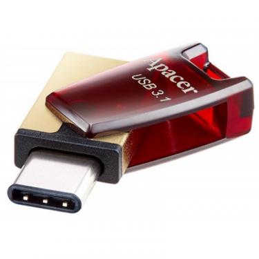 USB флеш накопитель Apacer 64GB AH180 Red Type-C Dual USB 3.1 Фото 2