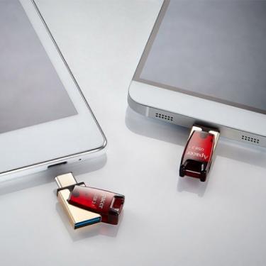 USB флеш накопитель Apacer 64GB AH180 Red Type-C Dual USB 3.1 Фото 5