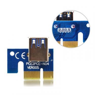 Райзер Dynamode PCI-E x1 to 16x 60cm USB 3.0 Cable SATA to 6Pin Po Фото 2