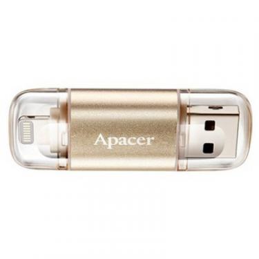USB флеш накопитель Apacer 64GB AH190 Gold USB 3.1/Lightning Фото