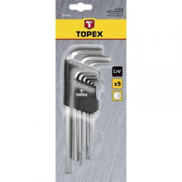 Набор инструментов Topex ключі шестигранні HEX 1.5-10 мм, набір 9 шт. Фото 1
