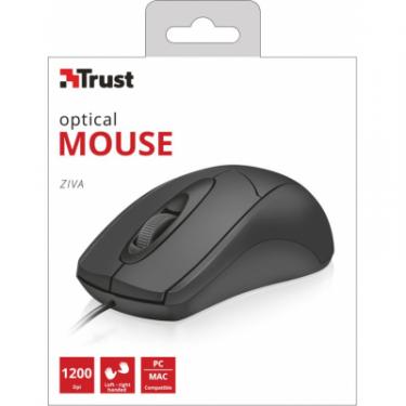 Мышка Trust Ziva Optical mouse Black USB Фото 3