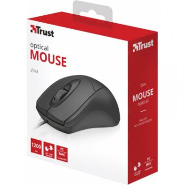 Мышка Trust Ziva Optical mouse Black USB Фото 4