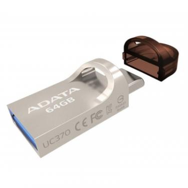 USB флеш накопитель ADATA 64GB UC370 Golden USB 3.1 Type-C Фото 2