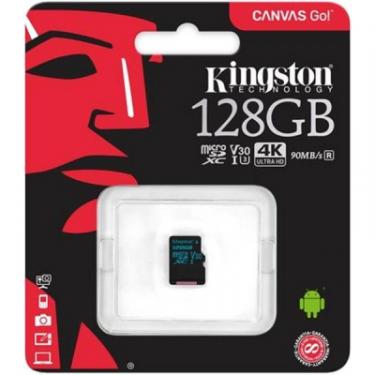 Карта памяти Kingston 128GB microSD class 10 UHS-I U3 Canvas Go Фото 1