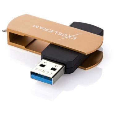 USB флеш накопитель eXceleram 64GB P2 Series Brown/Black USB 3.1 Gen 1 Фото 1