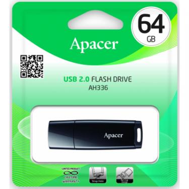 USB флеш накопитель Apacer 64GB AH336 Black USB 2.0 Фото 4