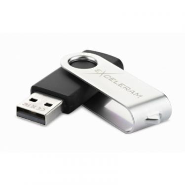 USB флеш накопитель eXceleram 64GB P1 Series Silver/Black USB 2.0 Фото 1