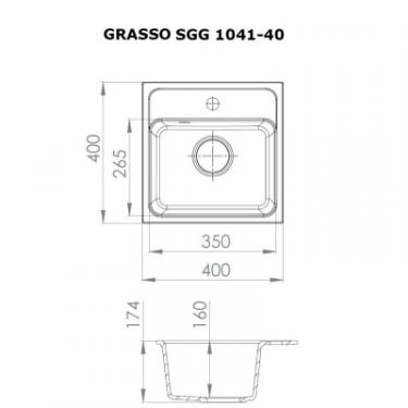 Мойка кухонная Perfelli GRASSO SGG 1041-40 BLACK METALLIC Фото 5