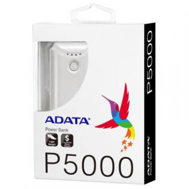 Батарея универсальная ADATA P5000 White (5000mAh, 5V*1A, cable) Фото 7