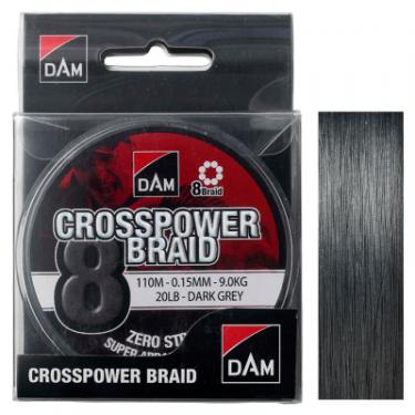 Шнур DAM CROSSPOWER 8-BRAID 110м 0,17мм 11,3кг/25Lb (dark g Фото