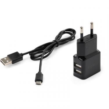 Зарядное устройство Vinga 2 Port USB Wall Charger 2.1A + microUSB cable Фото 1