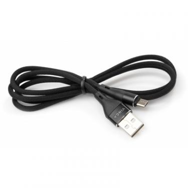 Дата кабель Vinga USB 2.0 AM to Micro 5P 1.0m cylindric nylon black Фото 2