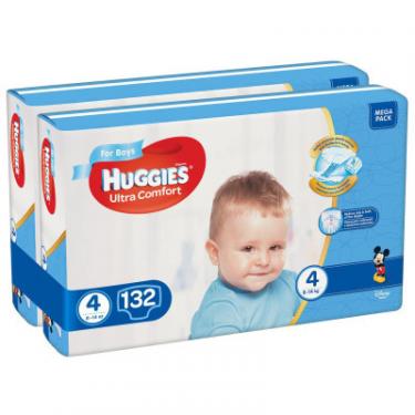 Подгузники Huggies Ultra Comfort 4 (8-14 кг) Mega для хлопчиків 132 ш Фото 1