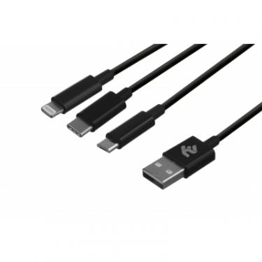 Дата кабель 2E USB 2.0 AM to Lightning + Micro 5P + Type-C 1.2m b Фото 1