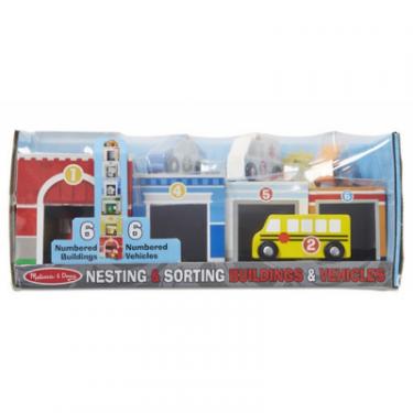 Развивающая игрушка Melissa&Doug Набор блоков-кубов Здания и транспорт Фото