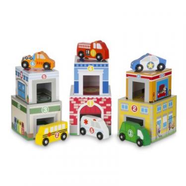 Развивающая игрушка Melissa&Doug Набор блоков-кубов Здания и транспорт Фото 2