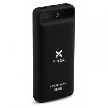 Батарея универсальная Vinga 20000 mAh QC3.0 Display soft touch black Фото