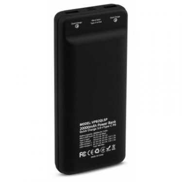 Батарея универсальная Vinga 20000 mAh QC3.0 Display soft touch black Фото 1
