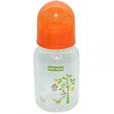 Бутылочка для кормления Baby Team с силиконовой соской, 125 мл 0+ оранж Фото 1