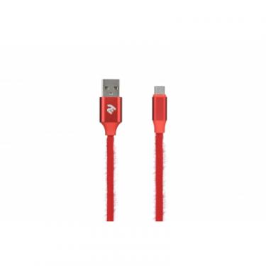 Дата кабель 2E USB 2.0 AM to Micro 5P 1.0m Fur red Фото