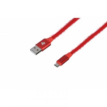 Дата кабель 2E USB 2.0 AM to Micro 5P 1.0m Fur red Фото 1