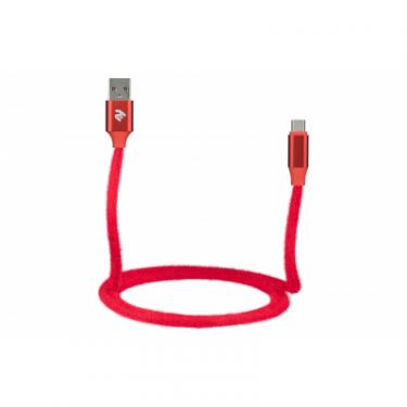 Дата кабель 2E USB 2.0 AM to Micro 5P 1.0m Fur red Фото 2