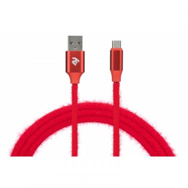 Дата кабель 2E USB 2.0 AM to Micro 5P 1.0m Fur red Фото 3