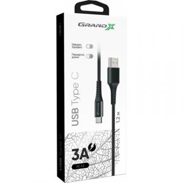 Дата кабель Grand-X USB 2.0 AM to Type-C 1.2m Black Фото 3