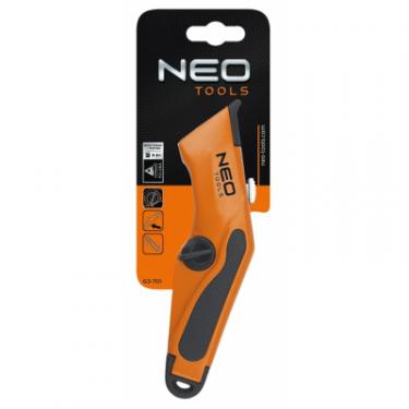Нож канцелярский Neo Tools с трапециевидным левием, металический корпус Фото 1