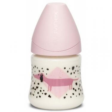 Бутылочка для кормления Suavinex Истории щенков, 150 мл, 0+ розовая Фото