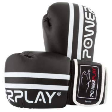 Боксерские перчатки PowerPlay 3010 10oz Black/White Фото 6