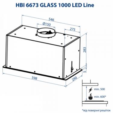 Вытяжка кухонная Minola HBI 6673 BL GLASS 1000 LED Line Фото 8