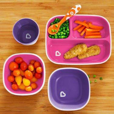 Тарелка детская Munchkin Splash Bowls 2 шт. Рожева та фіолетова Фото 7