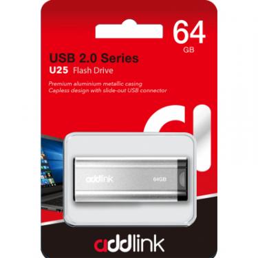 USB флеш накопитель AddLink 64GB U25 Silver USB 2.0 Фото 3