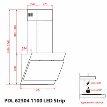 Вытяжка кухонная Weilor PDL 62304 BL 1100 LED Strip Фото 11