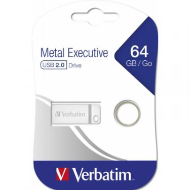 USB флеш накопитель Verbatim 64GB Metal Executive Silver USB 2.0 Фото 4
