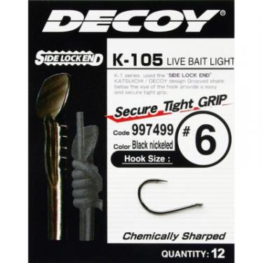 Крючок Decoy K-105 Live bait light 10 (12 шт/уп) Фото 1