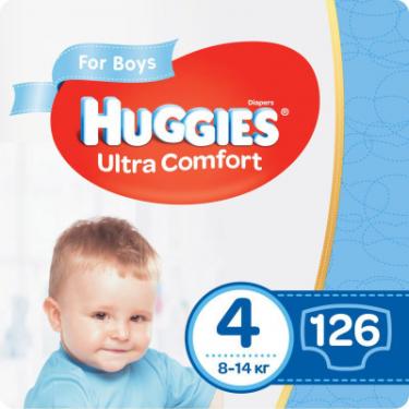 Подгузники Huggies Ultra Comfort Box 4 для мальчиков (8-14 кг) 126 шт Фото
