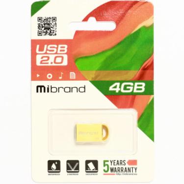 USB флеш накопитель Mibrand 4GB lynx Gold USB 2.0 Фото 1