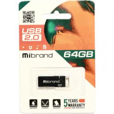 USB флеш накопитель Mibrand 64GB Сhameleon Black USB 2.0 Фото 1