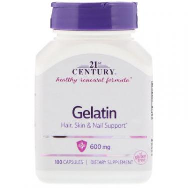 Витаминно-минеральный комплекс 21st Century Желатин, Gelatin, 600 мг, 100 капсул Фото