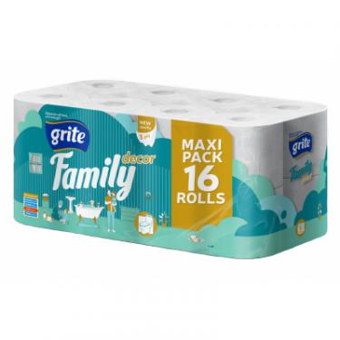 Туалетная бумага Grite Family Decor 3 слоя 16 рулонов Фото