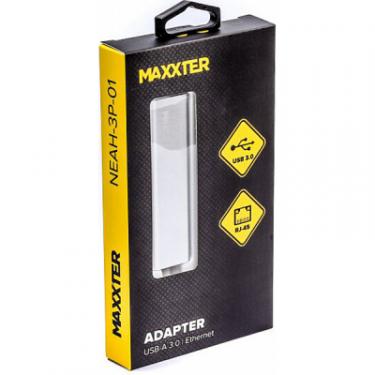 Концентратор Maxxter USB to Gigabit Ethernet, 3 Ports USB 3.0 Фото 2