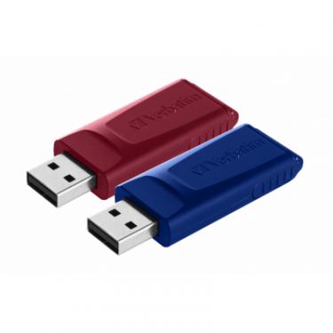 USB флеш накопитель Verbatim 2x32GB Store'n'Go Slider Red/Blue USB 2.0 Фото 4