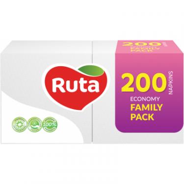 Салфетки столовые Ruta Family Pack 1 слой 24х24 см Белые 200 шт. Фото
