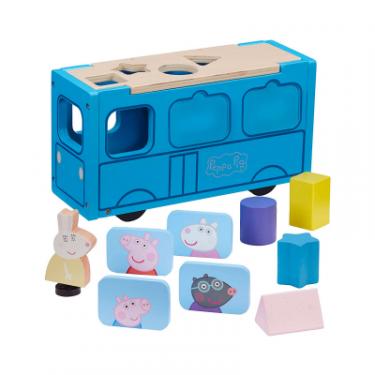 Игровой набор Peppa Pig дерев'яний сортер - Шкільний автобус Пеппи Фото 1