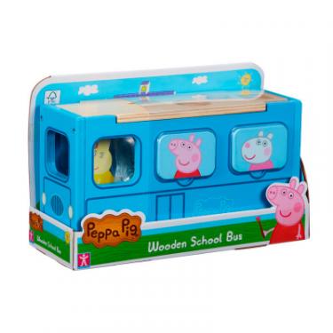 Игровой набор Peppa Pig дерев'яний сортер - Шкільний автобус Пеппи Фото 3