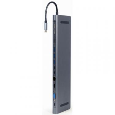 Концентратор Cablexpert USB-C 9-in-1 (Hub/HDMI/VGA/PD/card-reader/lan/audi Фото 1